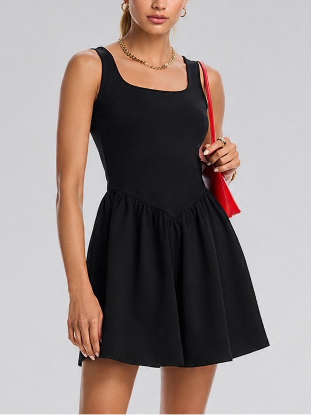 🆕🖤AQUA Black Mini Dress XXS Fit & Flare Skater Dress Bloomingdale’s Exclusive